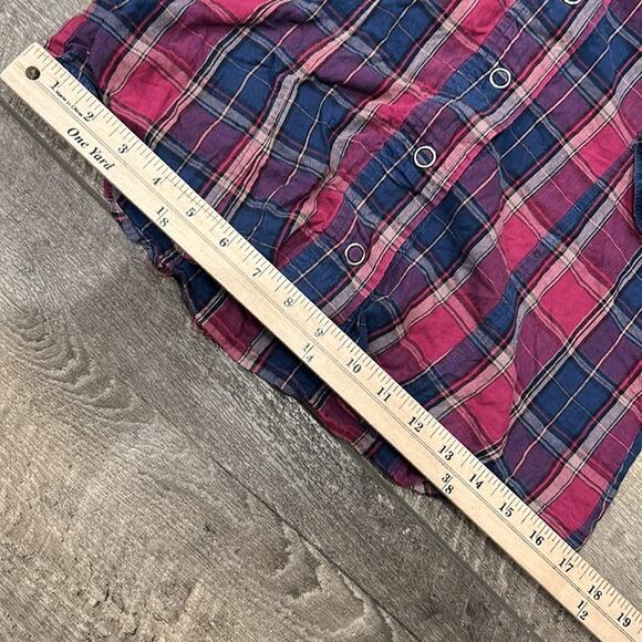 Gentle Fawn Plaid Snap Button Down Shirt Pink/Purple Size XS - Picture 3 of 11